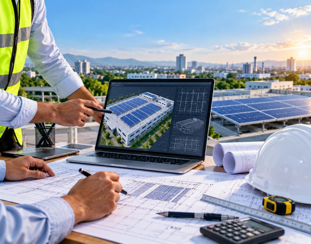 Engineer working on system design